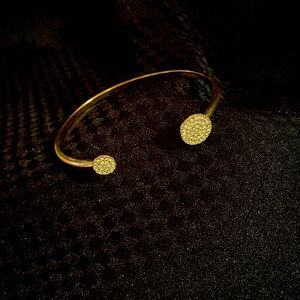 Gorgeous Gold and Cubic Zirconia wrap bangle bracelet.